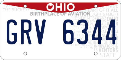 OH license plate GRV6344
