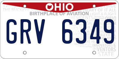 OH license plate GRV6349
