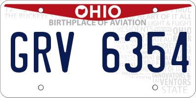 OH license plate GRV6354
