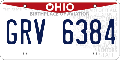 OH license plate GRV6384