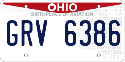 OH license plate GRV6386
