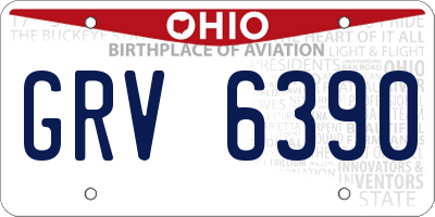 OH license plate GRV6390