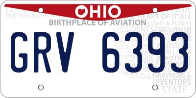 OH license plate GRV6393