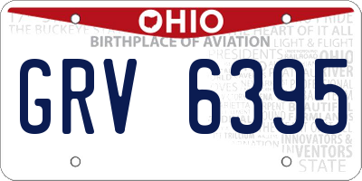 OH license plate GRV6395