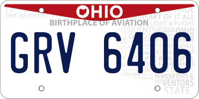 OH license plate GRV6406