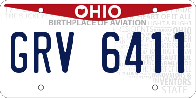 OH license plate GRV6411