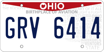 OH license plate GRV6414
