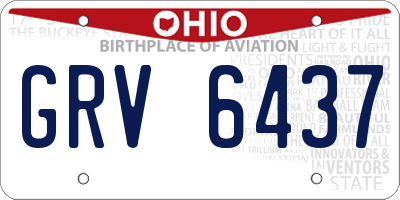 OH license plate GRV6437