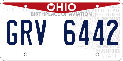 OH license plate GRV6442