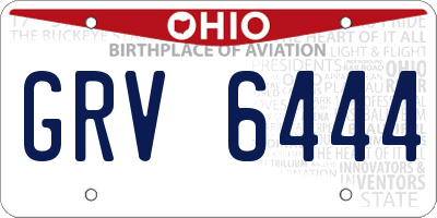 OH license plate GRV6444