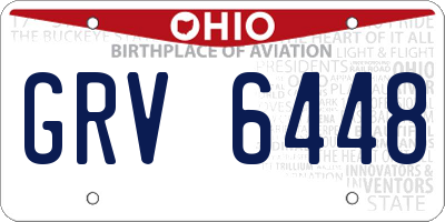 OH license plate GRV6448