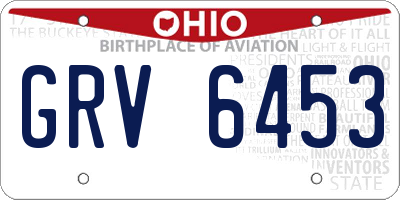 OH license plate GRV6453