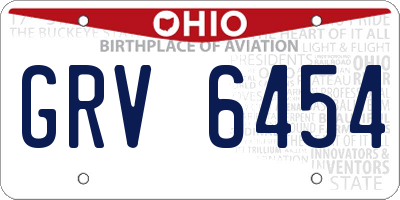 OH license plate GRV6454