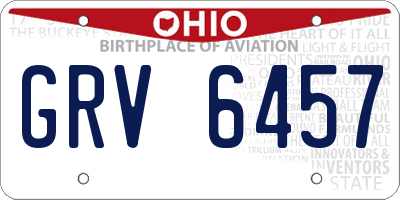 OH license plate GRV6457