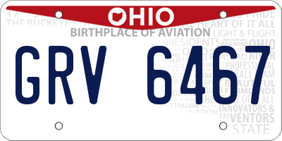 OH license plate GRV6467