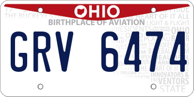 OH license plate GRV6474