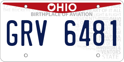 OH license plate GRV6481