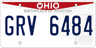 OH license plate GRV6484