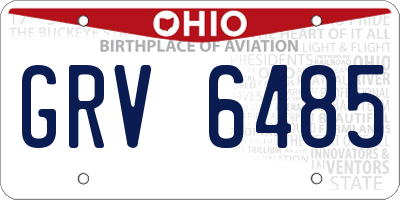 OH license plate GRV6485