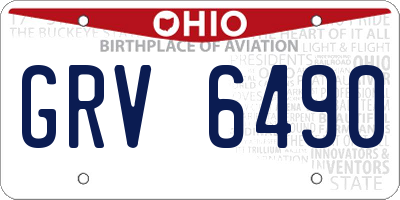 OH license plate GRV6490