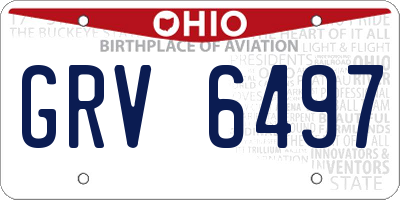 OH license plate GRV6497