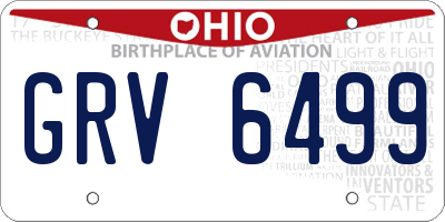 OH license plate GRV6499