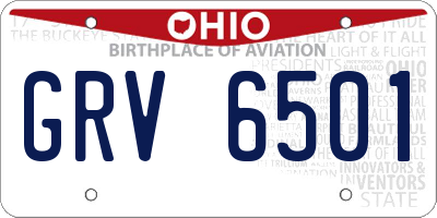 OH license plate GRV6501