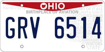 OH license plate GRV6514