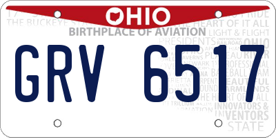 OH license plate GRV6517