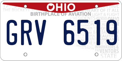 OH license plate GRV6519