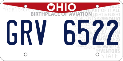 OH license plate GRV6522
