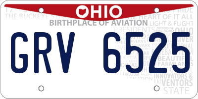 OH license plate GRV6525