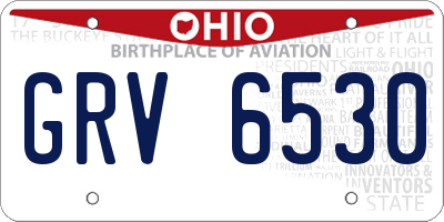 OH license plate GRV6530