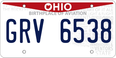 OH license plate GRV6538