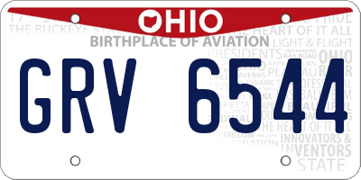 OH license plate GRV6544