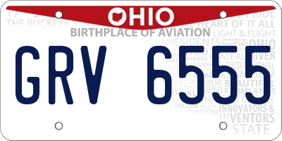 OH license plate GRV6555