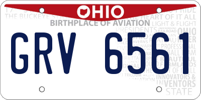 OH license plate GRV6561