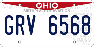 OH license plate GRV6568
