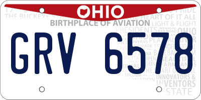 OH license plate GRV6578