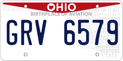 OH license plate GRV6579