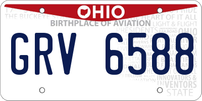 OH license plate GRV6588