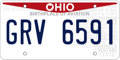 OH license plate GRV6591