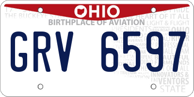 OH license plate GRV6597