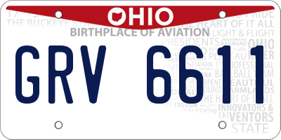 OH license plate GRV6611