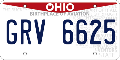 OH license plate GRV6625