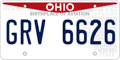 OH license plate GRV6626