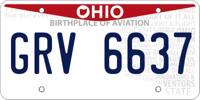 OH license plate GRV6637