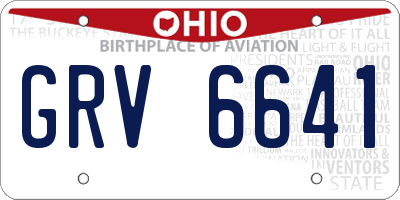OH license plate GRV6641