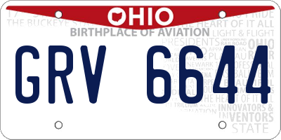 OH license plate GRV6644