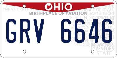 OH license plate GRV6646